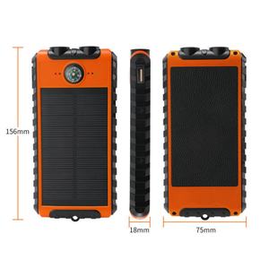 Bancos de Energía Solares Portátiles al por Mayor, 10000 mAh, con Brújula Solar y Linterna - Product Image 3