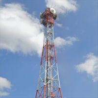 Torre de Comunicación de Relé de Microondas de 50m con Estructura Tubular Híbrida de Acero de 4 Patas y Pintura de Aviación para Infraestructura de Retransmisión