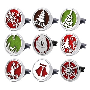 30mm Stainless Steel Aromatherapy <b>Car</b> Perfume <b>Diffuser</b> Locket Air Freshener Vent Clip - Product Image 5