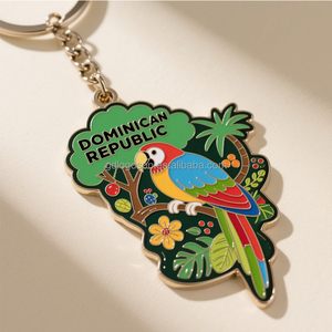 Mới kim loại lưu niệm móc khóa dominican Cộng Hòa ếch Vẹt Keyring coqui động vật Keychain - Product Image 2
