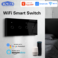 Interruptor Inteligente WiFi Graffiti de 157 * 86 mm con Panel de Vidrio Templado, Compatible con Google Home, Alexa, Alice, Control por Voz/Aplicación, Temporizador, 240V 10A