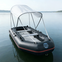 Bateau de pêche gonflable en PVC noir Hailebao, moteur 4HP, capacité 5 personnes, garantie 1 an, pour la dérive, le ski nautique, le surf, les lacs