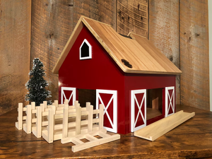 EN-71 FSC Granero de juguete de madera dura para niños con mango Granero de granja Figuras de juego de animales Granero de madera Caballo Establo Juego de animales de granja Juguetes - Product Image 6
