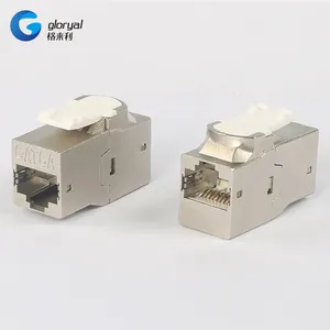 亜鉛合金シールドSTPCAT7/CAT6A/CAT6インラインカプラーRJ45メス-メス180度通信キーストーンジャック