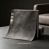 Tissu en vinyle PVC suédé floqué doux Jemery, résistant à l'usure et anti-âge, pour canapé d'intérieur de luxe léger, vente en gros