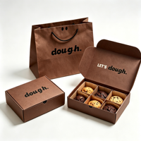 Boîtes d'emballage en carton pliables biodégradables pour desserts, vente en gros, emballage pour gâteaux, biscuits, emballage pour livraison, boîtes de boulangerie