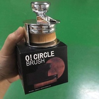 Roségoldener, individuell anpassbarer, tragbarer Puder- und Foundation-Pinselhalter mit synthetischen Haaren, galvanisiertem Griff und privatem Logo für Make-up