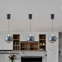 Petit lustre Led en acrylique à hauteur réglable, luminaire décoratif d'intérieur, idéal pour une salle à manger, 13w