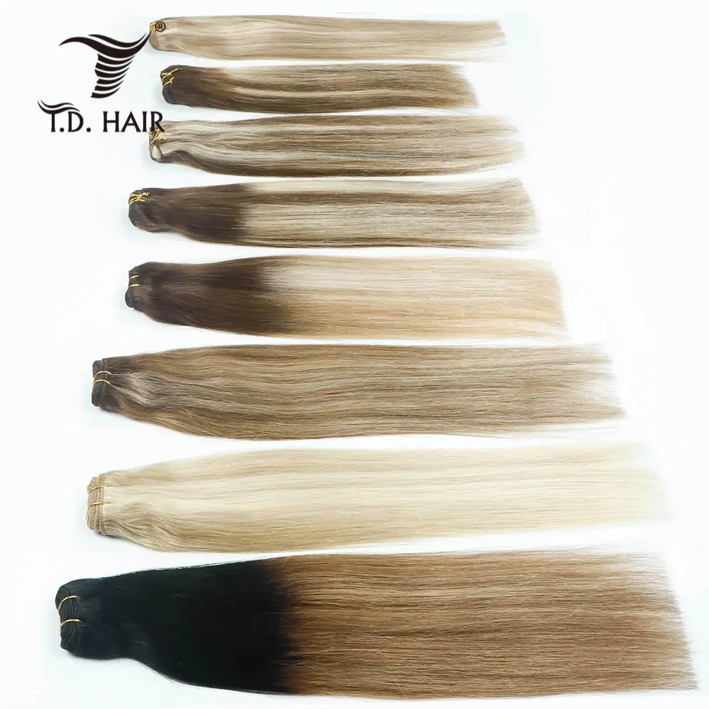 Bundle Hair Vendors Straight Human Hair P4/27 Brown with Highlight Color Cuticle Aligned Remy Hair Weave Extension ,Blonde Shad