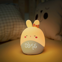 Réveil numérique en forme de lapin mignon, lampe de chevet, minuteur, veilleuse LED pour chambre d'étudiant