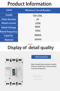 Disjoncteurs automatiques miniatures à boîtier moulé 3P 4P à réenclenchement automatique, capacité de coupure 35kA, tension nominale 400V, vente chaude - Product Image 4