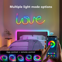 Bande lumineuse au néon rgbic bricolage de haute qualité 12v 24v avec musique Sync Tuya Smart APP pour la décoration de la chambre à coucher maison intelligente