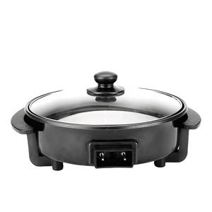 กระทะพิซซ่าไฟฟ้าแบบไม่ติดกระทะกระทะไฟฟ้าแบบไม่ติดกระทะควบคุมอุณหภูมิเครื่องครัวเตาย่างพิซซ่าทรงลึก - Product Image 1