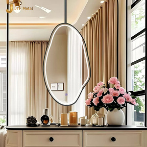 Miroir de salle de bain ovale suspendu au plafond en acier inoxydable C424, double face, rotatif, avec barre de suspension pour hôtel et dressing - Product Image 2