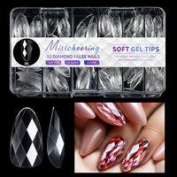 Nouveau design pointes d'ongles en forme de diamant à couverture complète, ongles artificiels en verre cristal 3D réutilisables pour l'application des doigts