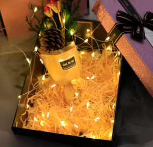 Guirlande lumineuse LED en fil de cuivre avec bouton de <span class=keywords><strong>lumière</strong></span> féerique Boîte à piles Série 50 Lumières décoratives d'extérieur pour les vacances de Noël - Product Image 6