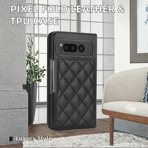 Sang trọng mềm da nhân tạo có thể gập lại từ tính không thấm nước chống sốc điện thoại Cover quay lại trường hợp đối với Google Pixel gấp - Product Image 2