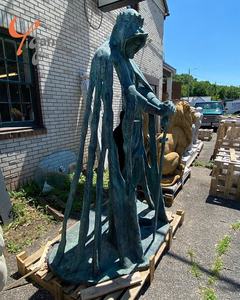 Statue en bronze grandeur nature Figure de chevalier médiéval conçue sur mesure Art abstrait en métal-cadeau de Sculpture en laiton en bronze du roi <span class=keywords><strong>Arthur</strong></span> - Product Image 5