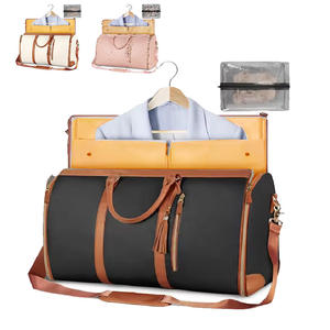 Tas Duffel Lipat Unisex Custom, Tas Pakaian Anti Air Vintage, Tas Jinjing Kulit PU Bisnis, Tas Olahraga Fashion dengan Ritsleting, Tas Travel untuk Jas - Product Image 1