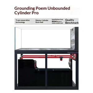 Nouveau réservoir sans bordures PRO de style industriel de Ruibit avec filtre inférieur et débordement latéral en dalle de roche, conçu pour les poissons rouges <span class=keywords><strong>Ranchu</strong></span> élevés en rivière - Product Image 3