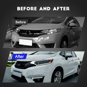 Honda Fit için TYPY 2014-2020 GK5 tam <span class=keywords><strong>LED</strong></span> projektör farlar 4 Lens sıcak beyaz dönüş sinyali araba ışıkları yeni 12V - Product Image 3