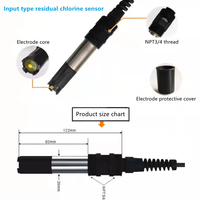 Sensor Klorin Residu Online Digital dengan Probe Membran, Penganalisis Klorin Bebas, Sistem Pemantauan Kualitas Air RS485 Modbus IoT