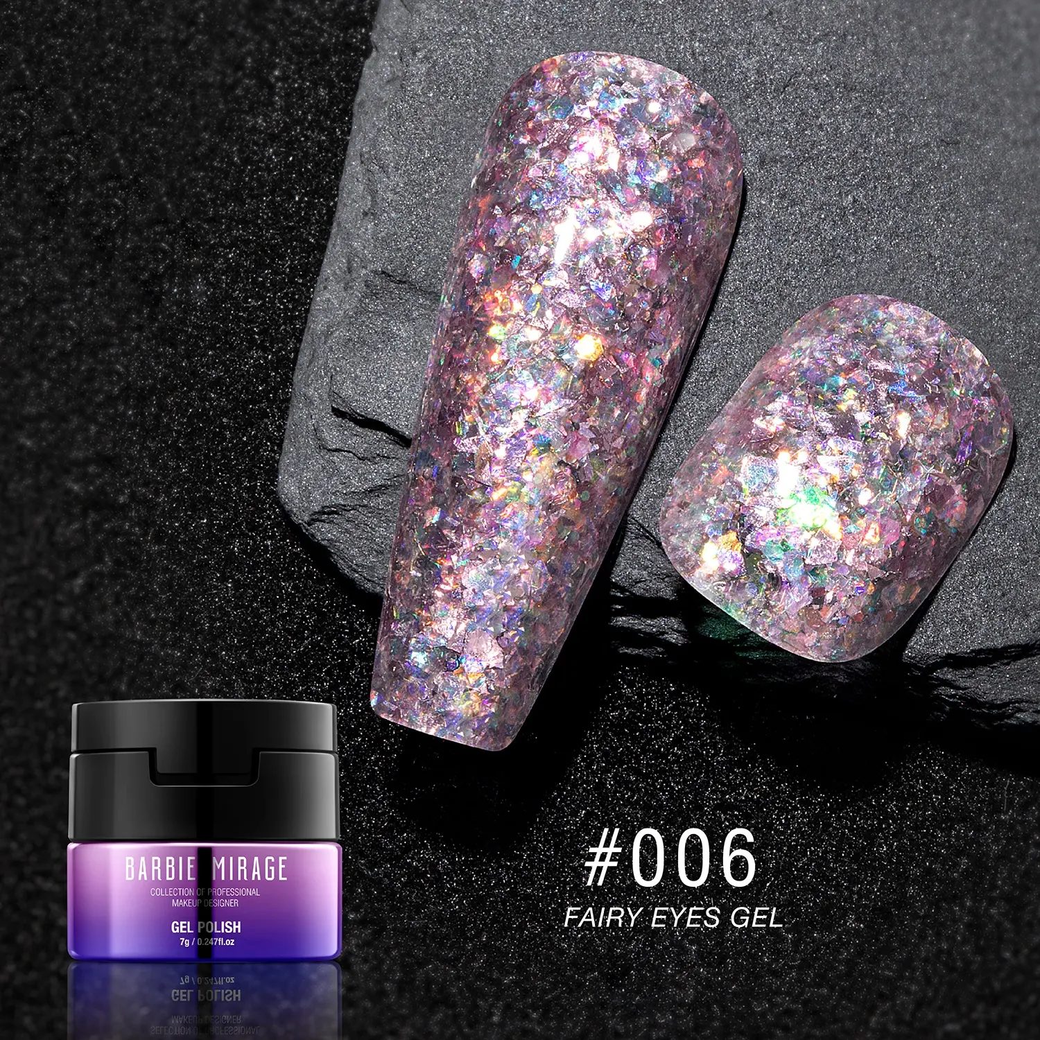 BarbieMirage New 7g Glitter Painting Gel UV/LED New Formula Mineral Color Gel 9 Colors Luxury Sequin Lacquer Gel