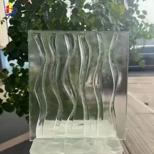 דקורטיבי קריסטל שלושה ממדי התמזגו אמנות זכוכית בדוגמת נמוך ברזל משוריינת פיוזינג אמנות למינציה זכוכית עבור דלת חלון