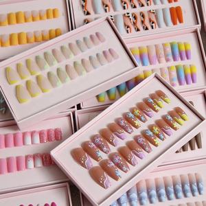 Naixi-manicura de <span class=keywords><strong>uñas</strong></span> postizas, manicura de <span class=keywords><strong>uñas</strong></span> postizas con forma de corazón y perlas, color rosa - Product Image 3