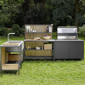 Meilleures ventes : Meubles d'extérieur multifonctionnels en acier inoxydable 304, design moderne, résistants à l'eau, armoires, barbecue - Product Image 2