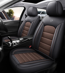 Housses de siège de voiture en cuir style sport, ensemble complet de 9 pièces, luxe, protection toutes saisons pour l'intérieur des sièges avant - Product Image 3