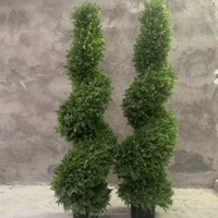 Boules de topiaire en plastique cèdre toutes saisons pour extérieur 180-240CM, arbres artificiels en spirale, écologiques, réalistes, résistants aux UV et ignifuges