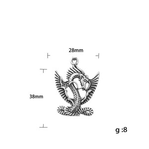 Collier pendentif dragon en acier inoxydable pour homme, animal volant mythologique, style rétro, bijou cadeau 19097 - Product Image 5