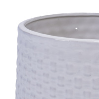 Pots à fleurs en céramique émaillée Mdj, ensemble de 3 pièces, design moderne, écologiques, pour l'intérieur et l'extérieur, jardinières blanches avec trous de drainage
