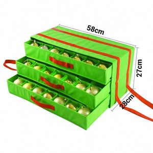 Durable Christmas Ornament <b>Storage</b> <b>Box</b> Portable Holiday Decorations Organizer Bag Foldable Rolling Christmas <b>Storage</b> - Product Image 4