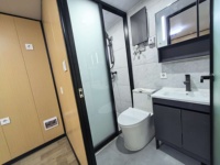 Module de bureau extensible résistant aux intempéries avec porte de sécurité en acier, maisonnette préfabriquée pour espace de travail temporaire sur site