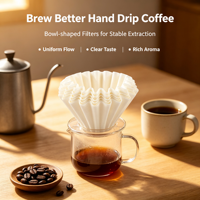 OEM ODM Vente en gros Matière première écologique B03 21g/m² 100 pièces Filtre à café en papier ondulé pour les distributeurs de supermarchés