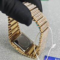 Jam Tangan Wanita Model Berlian Penuh, Quartz, Minimalis, Rose Gold, Baja Anti Karat, Kasual, Bisnis