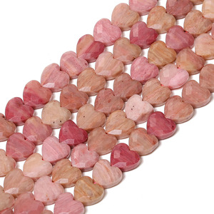 Perline a Cuore Sfaccettate, Pietre Naturali Turchese Africano e Diaspro Rosso per Creazione Gioielli Fai da Te, 8mm, Filo da 18cm - Product Image 5
