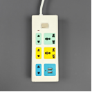 Regleta de Protección Contra Sobretensiones con Interruptores Independientes, Enchufe Universal y Puertos USB Opcionales, Cable de Extensión para Hogar/Oficina