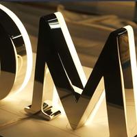 Lettres en relief 3D personnalisées avec éclairage LED avant et arrière, en acier inoxydable et acrylique, pour enseigne de magasin ou logo d'entreprise