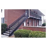 Escaliers en fer galvanisés à chaud de structure en acier extérieure moderne de Prima avec l'escalier d'étape de plaque à carreaux pour l'application de villa