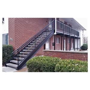 Escaliers en fer galvanisés à chaud de structure en acier extérieure moderne de Prima avec l'<span class=keywords><strong>escalier</strong></span> d'étape de plaque à carreaux pour l'application de villa - Product Image 6