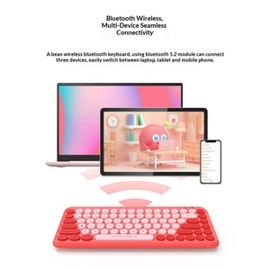 คีย์บอร์ดเกมมิ่ง<span class=keywords><strong>ไร้</strong></span><span class=keywords><strong>สาย</strong></span> Adol รุ่นใหม่ ดีไซน์ตามหลักสรีรศาสตร์ แบบไม่ใช้กลไก 84 ปุ่ม เงียบ สำหรับคอมพิวเตอร์ ไอแพด และแท็บเล็ต ใช้ในสำนักงาน - Product Image 3