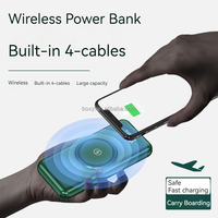 Cargador Portátil Inalámbrico con Pantalla LED, Cables Integrados, Batería Externa de 10000 mAh, ¡Se Vende Como Pan Caliente!