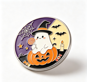Moneda de desafío de Halloween personalizada, de metal esmaltado de doble cara, tipo broche redondo, para recuerdos de fiesta y regalo - Product Image 3