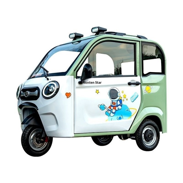 Fully Enclosed Electric Tricycle Closed Body Cargo Vehicle 801-1000W 60V 70km/h 90km Range 4 Passengers Eec Certified 400kg