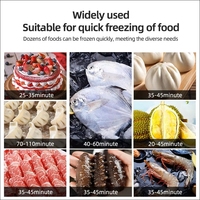 Congélateur rapide double température de qualité commerciale -25°C, économe en énergie, refroidissement par ventilateur, vitrine réfrigérée pour viande, dégivrage automatique
