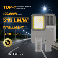 Lampadaire LED personnalisable 200LM/W IP65, éclairage routier extérieur 50W-200W, luminaire pour routes publiques municipales