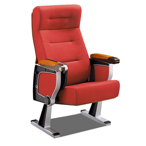 Silla de Auditorio Masao Lt-6100 Tapizada en Rojo con Reposabrazos de Madera Sólida para Asientos de Sala de Conferencias - Product Image 4